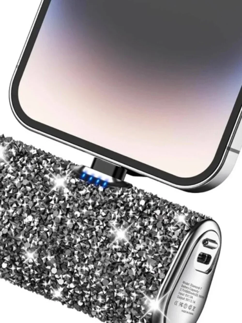 PORTABLE CHARGER - DIAMOND BLING // 6800mAh 5V3A Fashion Power Bank Battery NEW